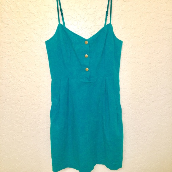COPY - UO Cope Linen Dress in Teal - Picture 2 of 4